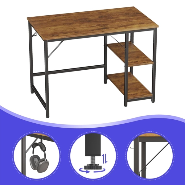 Bàn làm việc tại nhà tích hợp kệ lưu trữ chân thép sơn tĩnh điện BTNDK29