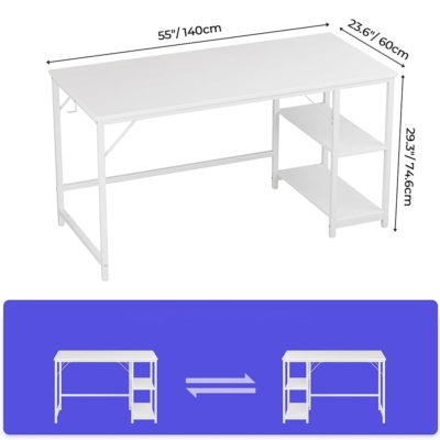 Bàn làm việc tại nhà tích hợp kệ lưu trữ chân thép sơn tĩnh điện BTNDK29