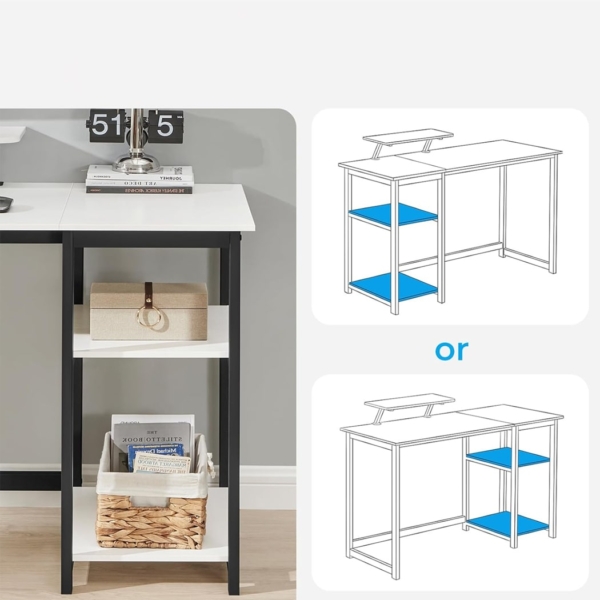 Bàn làm việc tại nhà tích hợp kệ lưu trữ chân thép sơn tĩnh điện BTNDK29