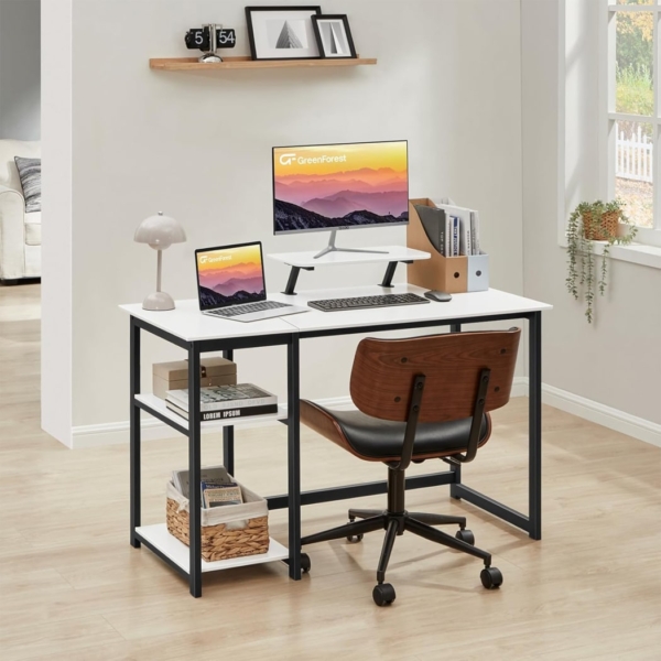 Bàn làm việc tại nhà tích hợp kệ lưu trữ chân thép sơn tĩnh điện BTNDK29
