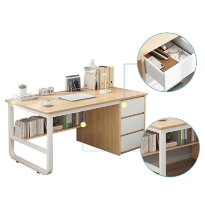 Bàn làm việc tại nhà tích hợp tủ lưu trữ 3 ngăn kéo hiện đại BTNDK31