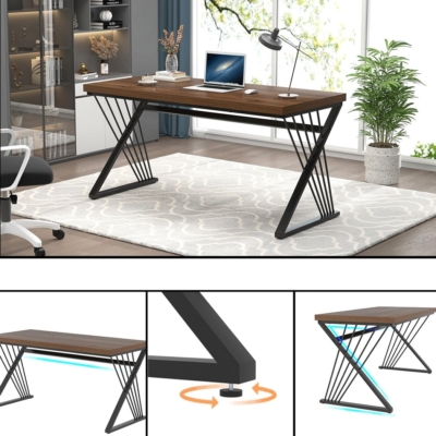 Bàn làm việc tại nhà nhỏ gọn chữ Z, mặt gỗ công nghiệp BTNDK33