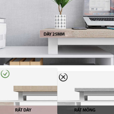 Bàn làm việc tại nhà chữ L kết hợp tủ lưu trữ 3 ngăn kéo đa năng BTNDK38