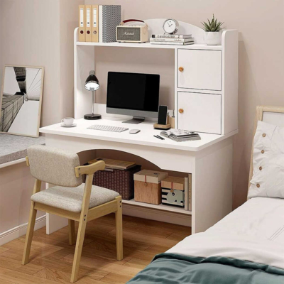 Bàn làm việc tại nhà bằng gỗ kèm kệ trưng bày và tủ lưu trữ tiện lợi BTNDK39