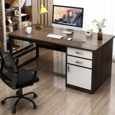 Bàn làm việc tại nhà chữ nhật tích hợp tủ lưu trữ sang trọng BTNDK40