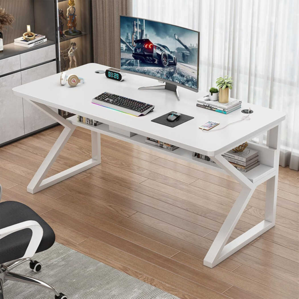 Bàn làm việc tại nhà giá rẻ, chân sắt sơn tĩnh điện dáng chữ K BTNDK42