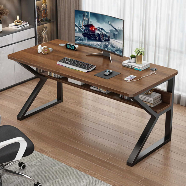 Bàn làm việc tại nhà giá rẻ, chân sắt sơn tĩnh điện dáng chữ K BTNDK42