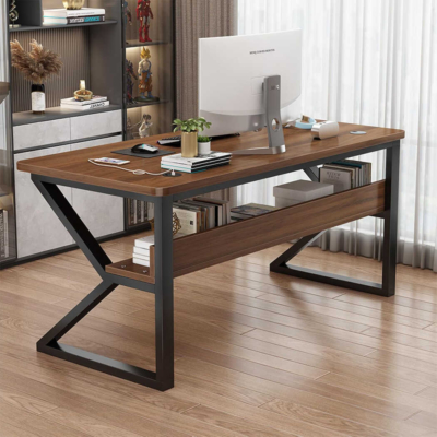 Bàn làm việc tại nhà giá rẻ, chân sắt sơn tĩnh điện dáng chữ K BTNDK42