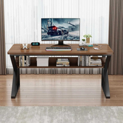 Bàn làm việc tại nhà giá rẻ, chân sắt sơn tĩnh điện dáng chữ K BTNDK42