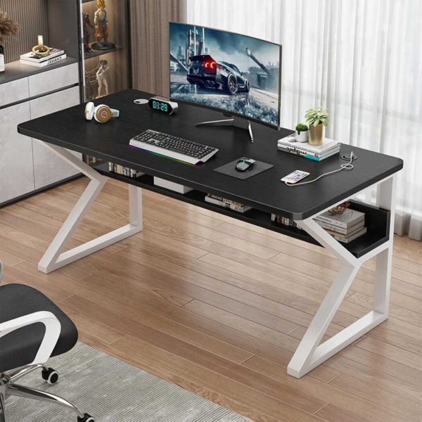 Bàn làm việc tại nhà giá rẻ, chân sắt sơn tĩnh điện dáng chữ K BTNDK42