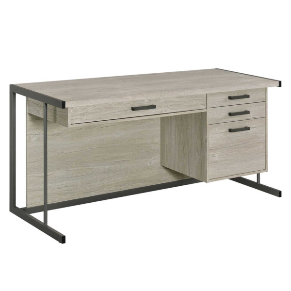 Bàn làm việc tại nhà bằng gỗ khung thép sơn tĩnh điện độc đáo BTNDK46