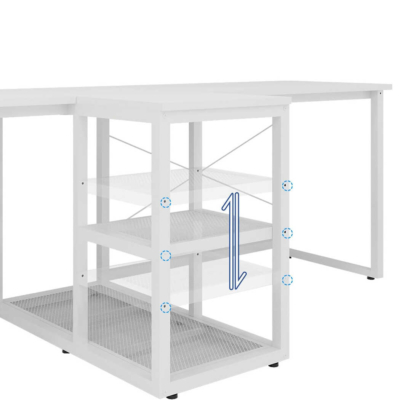 Bàn làm việc tại nhà 2 chỗ ngồi, tích hợp tủ lưu trữ, kệ CPU tiện lợi BTNDK52