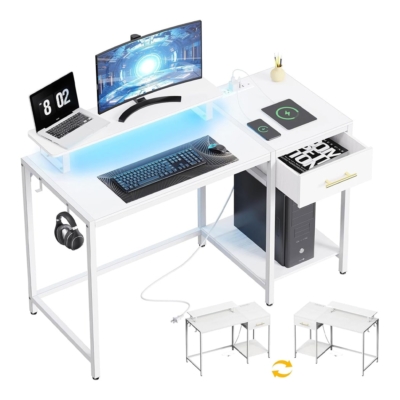 Bàn làm việc tại nhà mặt gỗ, chân sắt sơn tĩnh điện kèm ngăn kéo BTNDK53