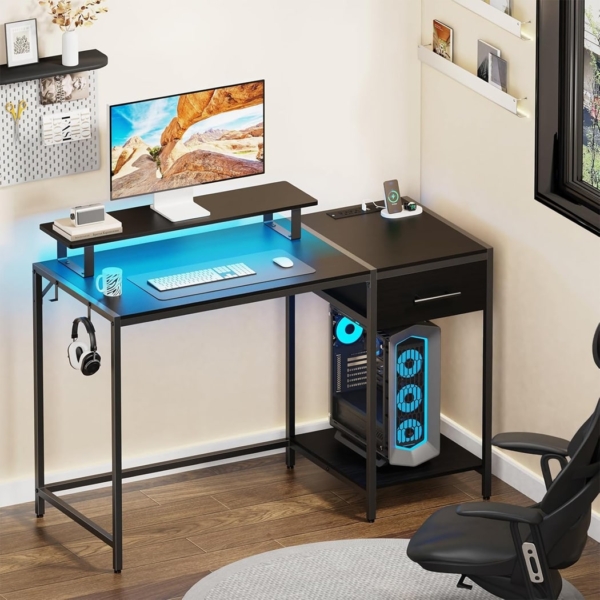 Bàn làm việc tại nhà mặt gỗ, chân sắt sơn tĩnh điện kèm ngăn kéo BTNDK53