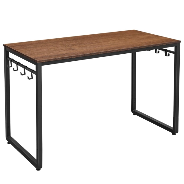 Bàn làm việc tại nhà đơn giản, chân thép mặt gỗ kèm móc treo BTNDK55