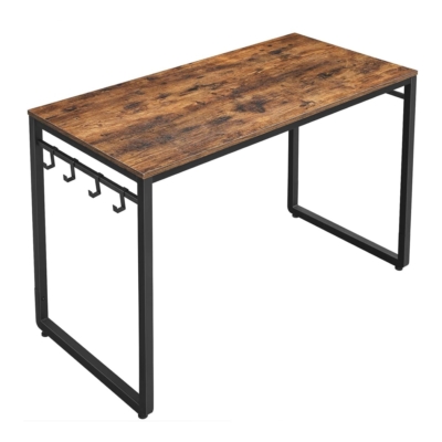 Bàn làm việc tại nhà đơn giản, chân thép mặt gỗ kèm móc treo BTNDK55