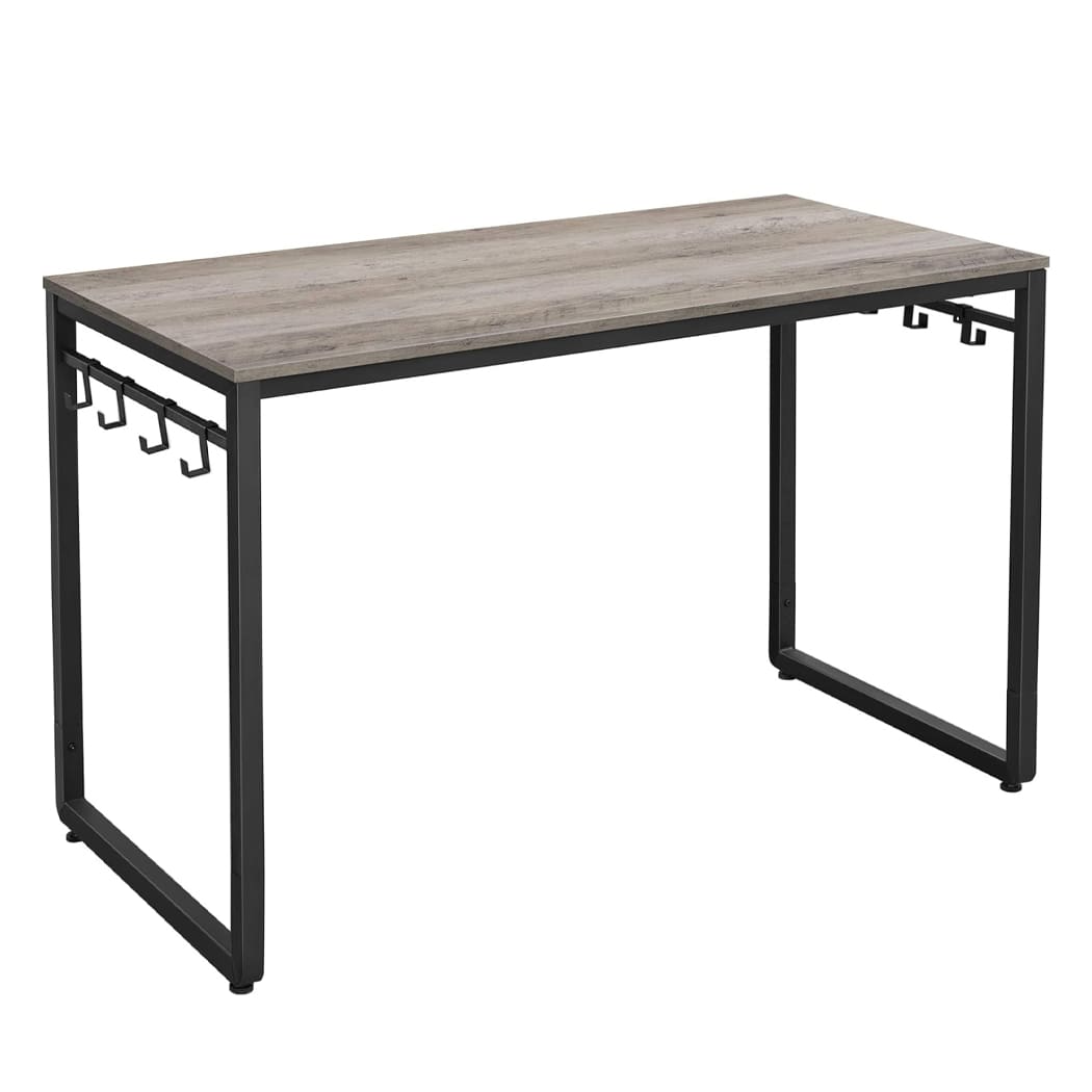 Bàn làm việc tại nhà đơn giản, chân thép mặt gỗ kèm móc treo BTNDK55