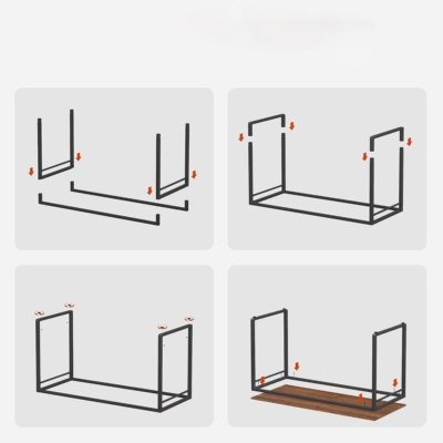 Bàn làm việc tại nhà đơn giản, chân thép mặt gỗ kèm móc treo BTNDK55