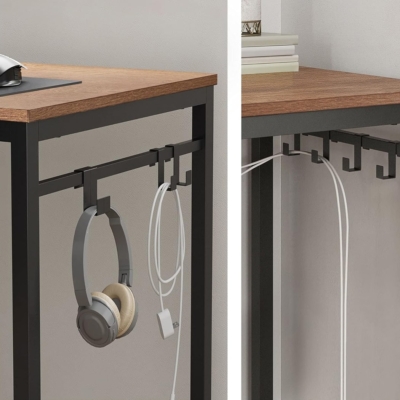 Bàn làm việc tại nhà đơn giản, chân thép mặt gỗ kèm móc treo BTNDK55