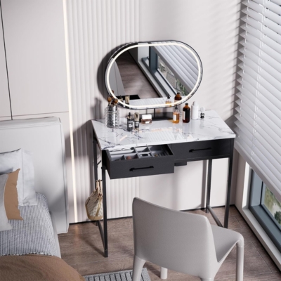 Bàn làm việc tại nhà giá rẻ, có 2 ngăn kéo lưu trữ kèm móc treo BTNDK56