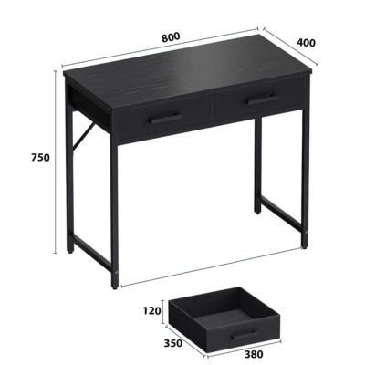 Bàn làm việc tại nhà giá rẻ, có 2 ngăn kéo lưu trữ kèm móc treo BTNDK56