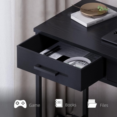 Bàn làm việc tại nhà giá rẻ, có 2 ngăn kéo lưu trữ kèm móc treo BTNDK56