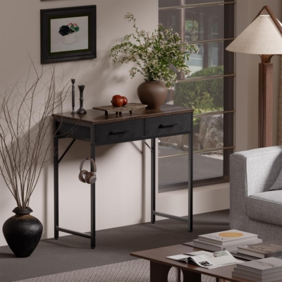 Bàn làm việc tại nhà giá rẻ, có 2 ngăn kéo lưu trữ kèm móc treo BTNDK56