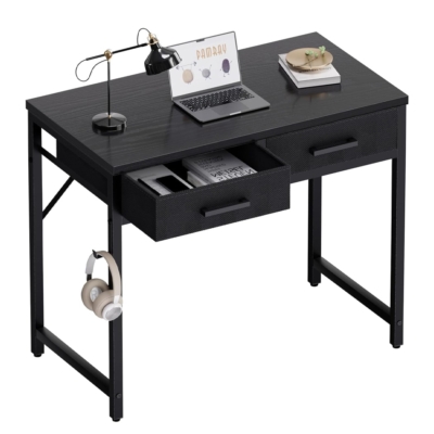 Bàn làm việc tại nhà giá rẻ, có 2 ngăn kéo lưu trữ kèm móc treo BTNDK56