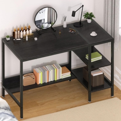 Bàn làm việc tại nhà hiện đại, mặt gỗ công nghiệp kèm kệ mở BTNDK57