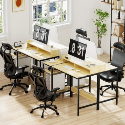 Bàn làm việc tại nhà hiện đại, mặt gỗ công nghiệp kèm kệ mở BTNDK57