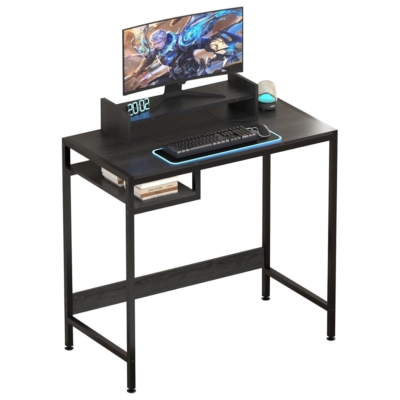 Bàn làm việc tại nhà hiện đại, mặt gỗ công nghiệp kèm kệ mở BTNDK57