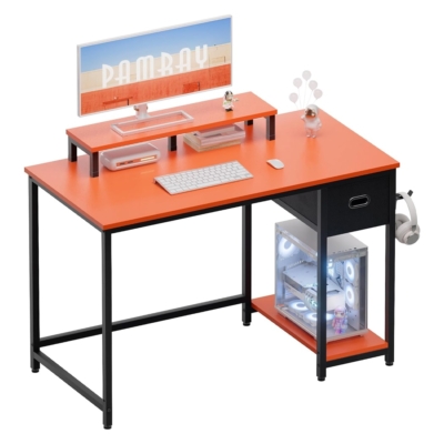 Bàn làm việc tại nhà đẹp kèm kệ nâng màn hình, móc treo đa năng BTNDK58