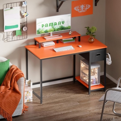 Bàn làm việc tại nhà đẹp kèm kệ nâng màn hình, móc treo đa năng BTNDK58