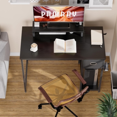 Bàn làm việc tại nhà đẹp kèm kệ nâng màn hình, móc treo đa năng BTNDK58