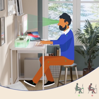 Bàn làm việc tại nhà đẹp kèm kệ nâng màn hình, móc treo đa năng BTNDK58