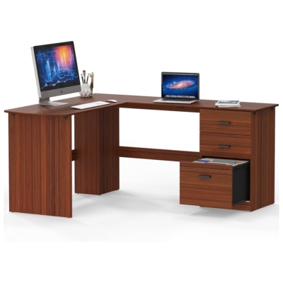 Bàn làm việc tại nhà bằng gỗ sang trọng, dáng chữ L kèm tủ phụ BTNDK59