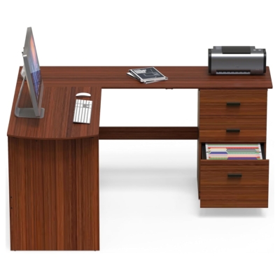 Bàn làm việc tại nhà bằng gỗ sang trọng, dáng chữ L kèm tủ phụ BTNDK59