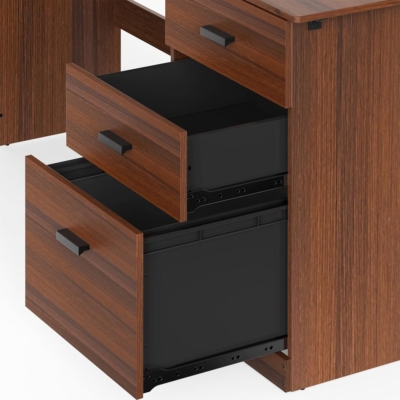 Bàn làm việc tại nhà bằng gỗ sang trọng, dáng chữ L kèm tủ phụ BTNDK59