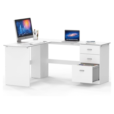 Bàn làm việc tại nhà bằng gỗ sang trọng, dáng chữ L kèm tủ phụ BTNDK59