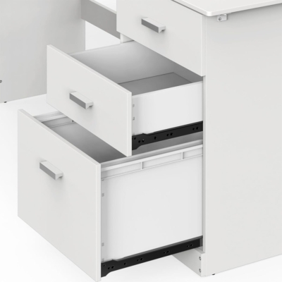 Bàn làm việc tại nhà bằng gỗ sang trọng, dáng chữ L kèm tủ phụ BTNDK59