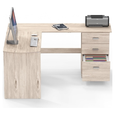 Bàn làm việc tại nhà bằng gỗ sang trọng, dáng chữ L kèm tủ phụ BTNDK59