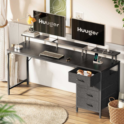 Bàn làm việc tại nhà thông minh, chân sắt kèm tủ lưu trữ 4 ngăn BTNDK60