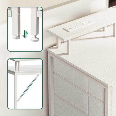 Bàn làm việc tại nhà thông minh, chân sắt kèm tủ lưu trữ 4 ngăn BTNDK60