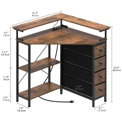 Bàn làm việc tại nhà độc đáo, dáng tam giác cho không gian nhỏ BTNDK61