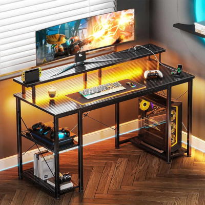 Bàn làm việc tại nhà chân sắt tích hợp kệ nâng màn hình, kệ để CPU BTNDK62