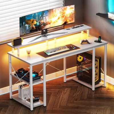 Bàn làm việc tại nhà chân sắt tích hợp kệ nâng màn hình, kệ để CPU BTNDK62