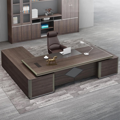 Bàn giám đốc gỗ công nghiệp, yếm bàn họa tiết lạ mắt DKFBGD104