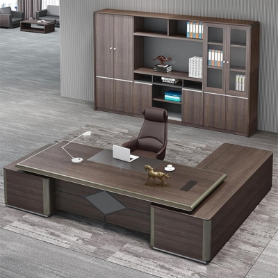 Bàn giám đốc gỗ công nghiệp, yếm bàn họa tiết lạ mắt DKFBGD104