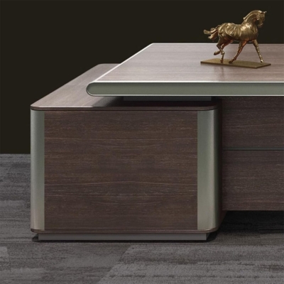 Bàn giám đốc gỗ công nghiệp, yếm bàn họa tiết lạ mắt DKFBGD104