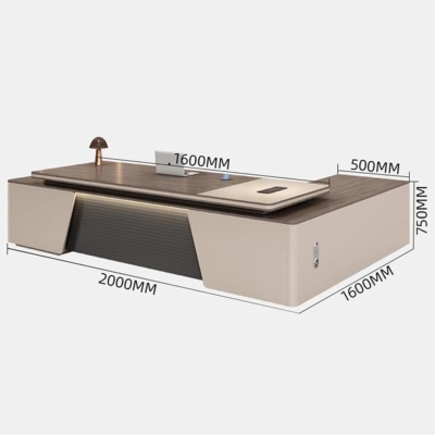 Bàn giám đốc đẹp bằng gỗ hình chữ L, kèm tủ phụ đa năng DKFBGD103